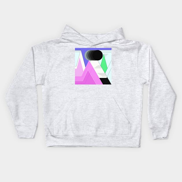 Geometric Landscape Kids Hoodie by GalartCreations